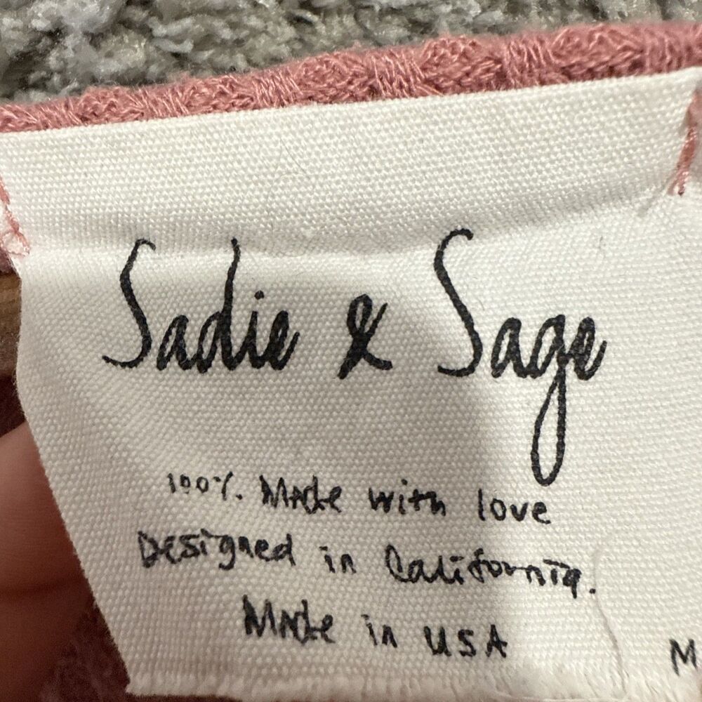 Sadie & Sage Women’s Waffle Knit Boxy Peplum Blouse Top Medium Pink - Picture 13 of 14